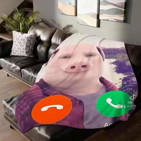 Fashion print John Pork Blanket For Sofa Office Bed Plane Travel Sleep Read Relax Camping Soft And W