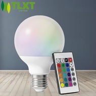 TLXT LED RGB Remote Control Bulb Ambient Light E27 220V G70 G80 G95 G120 9W 12W 15W 18W