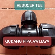 HDPE Reducer Tee Pipe Fitting 50Mm X 20Mm / HDPE Tee Pipe Connection