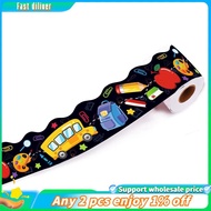 In -Back to School Bulletin Board Border Self Adhesive Scalloped Trim Border Sticker 67.9ft for Scho