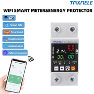 TAXNELE 63A TUYA WiFi สวิตช์เบรกเกอร์อัจฉริยะ พร้อมระบบป้องกันไฟรั่ว แรงดันเกิน-ต่ำ รีเลย์ตัดไฟอัตโน