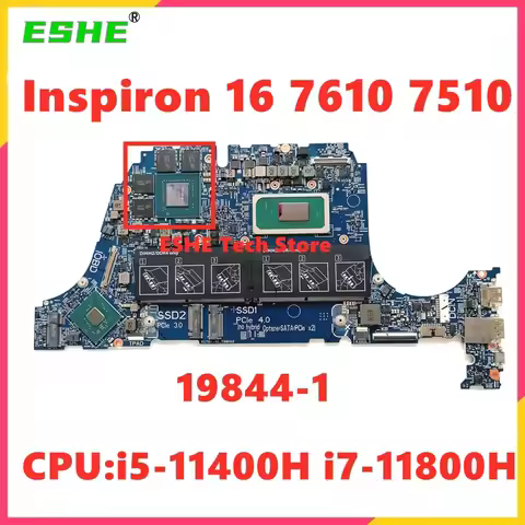 For DELL Inspiron Vostro 16 7610 7510 Laptop Motherboard CPU i5-11400H i7-11800H GTX1650 GPU 19844-1