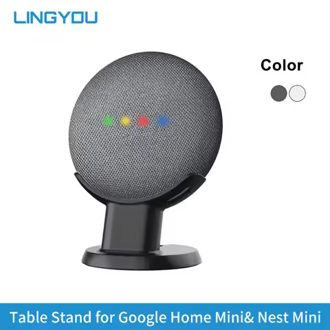 LINGYOU Table Stand Desktop Mount For Google Home Mini Nest Mini Voice Assistants Compact Holder Cas