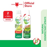 2 IN 1 Disinfectant Spray Bundle- Eagle Brand Naturoil Eucalyptus + Tea Tree Disinfectant Spray 280ml