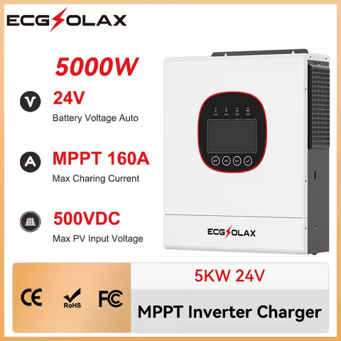 ECGSOLAX 5KW Hybrid Solar Inverter 24V 48V 220Vac With MPPT 160A Solar Hybrid Inverter Built-in WIFI