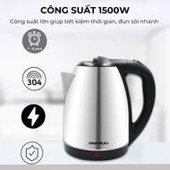 Ấm siêu tốc inox 1.8L Daewoo DWK-S1805 đế xoay 360 độ  - Hàng chính hãng BH 2 năm