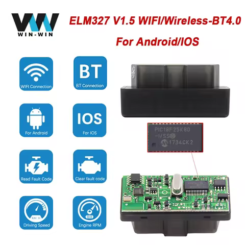 OBD2 PIC18F25K80 ELM 327 V1 5 Bluetooth 4.0 Auto scanner For Android/IOS ELM327 V1.5 OBD 2 OBD2 Car 
