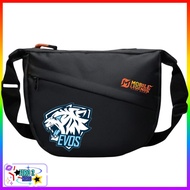 Unisex black mlbb sling bag for children & adults, school fits lks & al quran motife squad mpl evos 