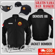 Jaket bomber desain DENSUS.jaker bomber anti air desain DENSUS.bisa pake nama dan free masker