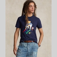 Polo Ralph Lauren เสื้อยืดผู้ชาย Custom Slim Fit Polo Bear Jersey T-Shirt รุ่น MNPOTSH1N822023 สีฟ้า