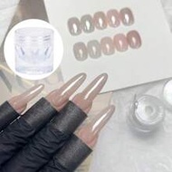 0.5g/Box Glazed Donut Pearl Chrome Powder, 1 Pack Chrome Nail Powder, Icy Transparent Aurora Chrome 