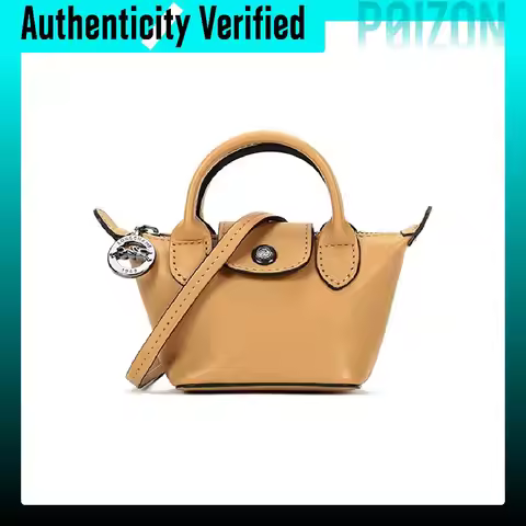 LONGCHAMP Le Pliage Cuir Sheepskin Dumpling Bag, Portable Crossbody Bag, Shoulder Bag Mini Women's H