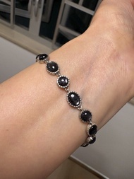 金運石S925純銀鑲嵌手錬 $320❌👉$290, Hypersthene S925 silver bracelet,bracelets, ring,rings,earring,earrings,pe