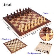Chess Set Chess Board Set Checkers Backgammon Wooden Chess Set for Kid Chess Board Game Mainan Chess