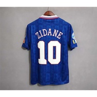 1996 France Home Retro Soccer Jersey Football ZIDANE HLFE