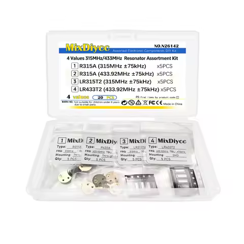 4 Values RF Resonator Kit Hot R315A R433A LR433T2 315Mhz 433Mhz Remote Control Crystal Oscillator Co
