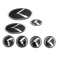 20211 SET(7PCS) 3D K Front Grille Trunk + Steering Wheel + Wheel Center Caps Sticker Badge Emblem for KIA K5 OPTIMA Forte Koup