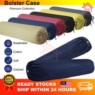 Cotton Bolster Cover Multiple Plain Colours Pillow Bolster Case Standard Size Sarung Bantal Peluk 35