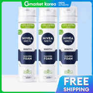 NIVEA | โฟมโกนหนวดสำหรับผิวแพ้ง่าย สูตร Nivea Men 250 มล. แพ็ค 3 ชิ้น
