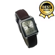 Casio White Dial Brown Leather Strap Watch for Women