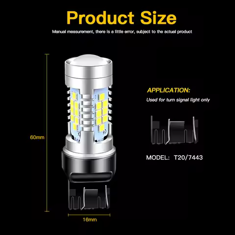 2×7443 W21/5W LED Daytime Running Light 7440 T20 W21W Car Lamp for Citroen Berlingo 3/C-Elysee/C3 3 