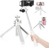MT-42 Camera Tripod Mini Tabletop Tripod Selfie Stick with Cold Shoe,Travel Tripod for Phone 12 Cano