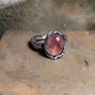 士多啤梨晶/銀戒指