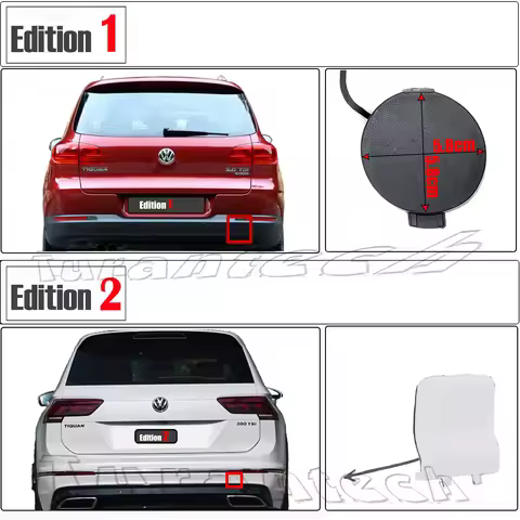 Rear Tow Cover for 08-18 Vw Tiguan I MK1 S SE SEL 1.4L 2.0L I4 Towing Eye Hook Cap