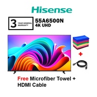 Hisense 55" 4K Android UHD Google TV 55A6500N A6500N Series Replace 55A6500K Television (Free Microf