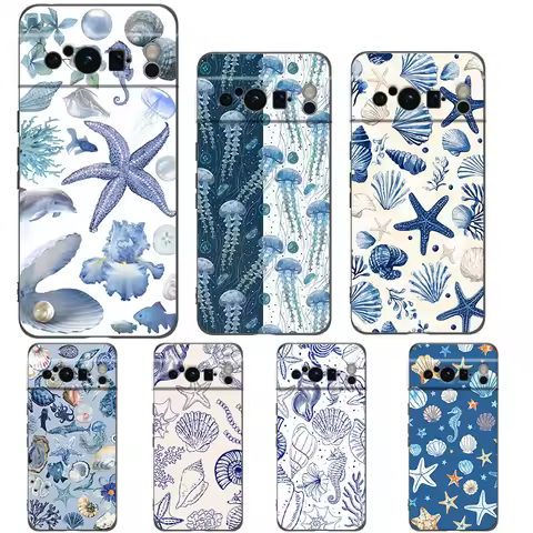 Blue Ocean Animals Phone Case For Google Pixel 10 9 8 7 6 Pro XL 9A 8A 6A 7A 5G Soft Shockproof TPU 