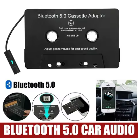 Cassette Bluetooth Adapter for Car, Bluetooth 5.1 Cassette Adapter, Car Audio Bluetooth Wireless Cas