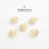 MAWAR Torenda Rose Acrylic Broken White (25mm) - Sequin Flowers (Flower Beads) Rose Beads / PCS