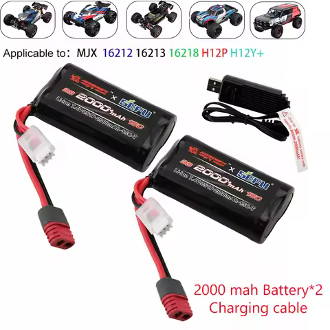 MJX Hyper Go 16212 16213 16218 Rc Car Original Battery 7.4V 2000mAh 15C 14.8Wh Accessories Battery U