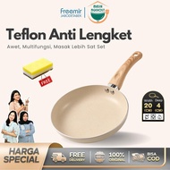 TERMURAH [MEGA SALE] FREEMIR TEFLON ANTI LENGKET 20CM SINGLE BOTTOM SET TEFLON+SPONS GRANIT TEFLON P