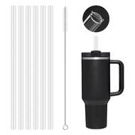 6PCS Replacement Straws for Stanley 40oz, 30oz, 20oz Tumbler with Cleaning Brush, Reusable Clear Str