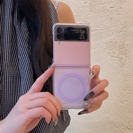 Chuyển sắc Tím Giá đỡ từ tính Khung ốp điện thoại cho Samsung Galaxy Z Flip 7 6 5 4 3 Z flip7 zflip7