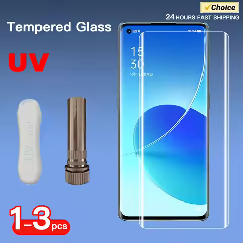 1-3PCS UV Tempered Glass for Realme 13 12 11 10 Pro Plus GT 7Pro 6T 3D Full Coverage for Realme 14 P