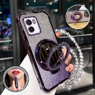 Case For VIVO Y15S Y15A New Gradient Glitter Casing With Mirror Makeup Magnetic Stand Holder For VIV