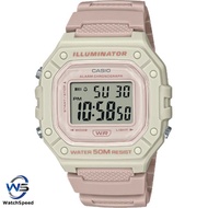 Casio W218HC-4A2 W-218HC-4A2 Digital Pale Pink Resin Band Watch