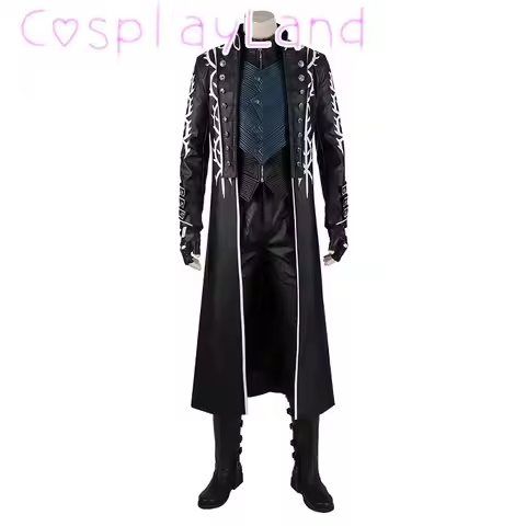 Hot Game DMC5 Vergil Cosplay Costume Nelo Complete Outfit with Boots Halloween Carnival Vergil Men S