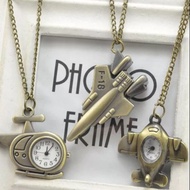 Classic Watch Pocket Watch Necklace Pendant Boy Watch Clock Aeroplane Decoration