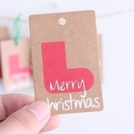 20Pcs Exquisite Xmas Sock Pattern Kraft Paper Gift Tags Christmas Present Bags Decors Home Office Su