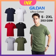 GILDAN Ultra Cotton Men Women T Shirt Lelaki Round Neck Unisex Plain Adult Shirt Oversize Baju Tshirt Kosong 2000