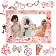 25pcs Team Bride Photo Booth Frame Set Prop Paper Wedding Bachelorette Party Wedding Decoration Prop
