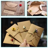 BC Christmas Greeting Card Kraft Paper Dried Flower Folding New Year Special Birthday Surprise Kad U