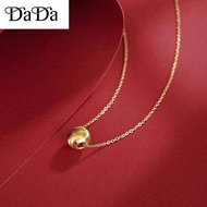 Gold Chain 916 Gold Original Necklace Women's Gold Frosted Transfer Bead Pendant Necklace Rantai Leh