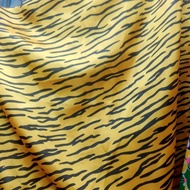 Premium tiger motif satin fabric - Velvet motif satin fabric - patterned satin fabric - meter satin 