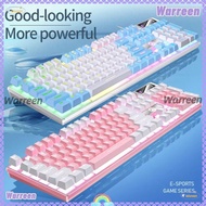 WARREEN Gaming Keyboard, Luminous 104 Keys Wired Keyboard, USB Interface Mechanical Sensation K500 M