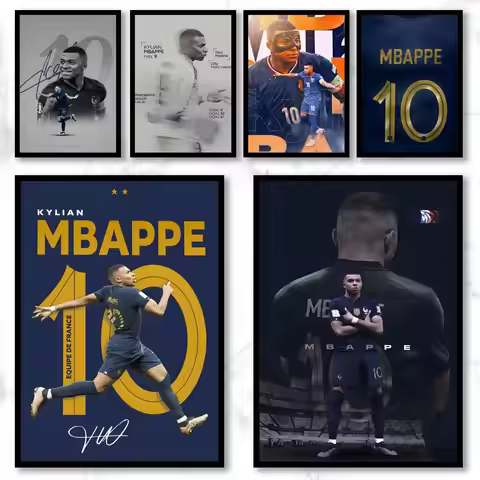 Athlete K-Kylian Mbappe Poster Graffiti Art Posters, Chic Wall Decor for Home, Studio, Office & Coff