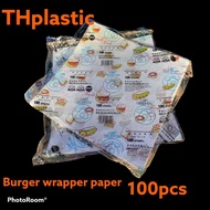 Burger Wrapper Paper ( 100pcs ) Cap Telefon - Burger Wrap Deli Wrap